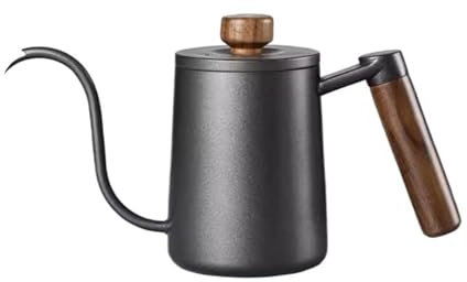 UPGENT Cafetière Cafetière à Main Pot à Bouche Fine Poignée en Noyer La Petite Bouilloire en Acier Inoxydable 304 Peut être chauffée par Une cafetière électrique Potter (Couleur