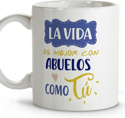 LolaPix Taza abuelo. Tazas de cafe. Regalo abuelo. Regalos para abuelos. Taza cerámica 330 ml.