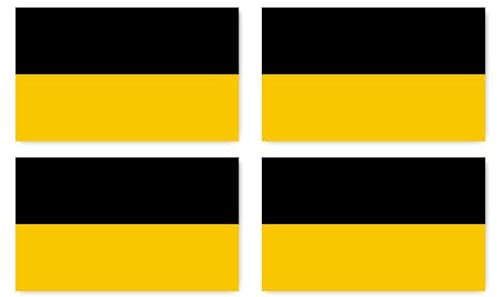 Aufkleber: 200x120 mm, 4 Stück - Flagge - Deutschland - Baden-Württemberg - DE-BW - für Auto, Koffer, Laptop und mehr