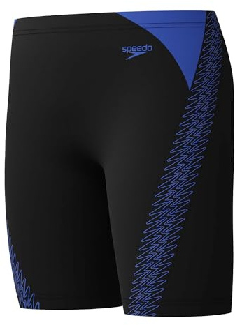 Speedo Hyperboom Splice Jammer Swimming Trunks | Chlorine Resistant | Quick Drying | Stretch Fabric | Comfort Fit Schwimmhose für Jungen, Cobalt Pop, 7 Years-8 Years