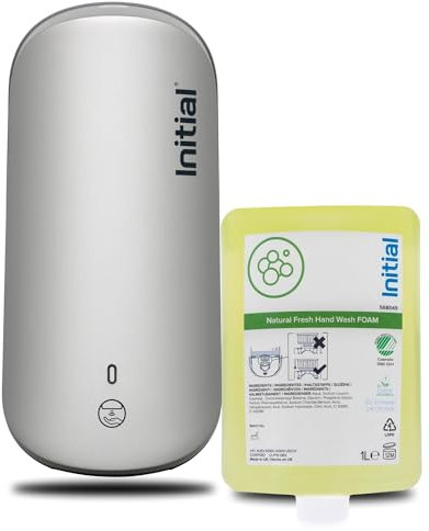 Blanc HYGIENIC SET: Schaumseifenspender Signature SENSOR, berührungslos, LARGE + 2 x Schaumseife Natural Fresh, Rentokil INITIAL Farbe Silber