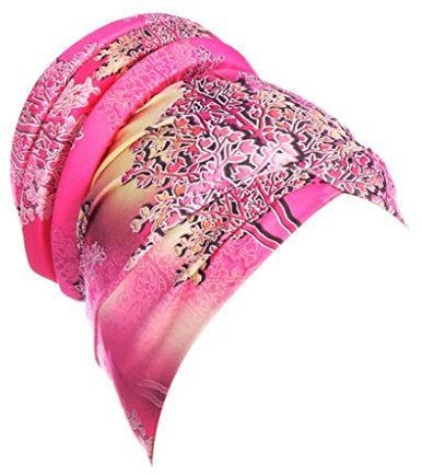 TDEOK Frauen Islamische Moslems Hijab Turban Hut Headwatch Schal Abdeckung Mütze Cap Selbst Gestalten (Hot Pink, One Size)