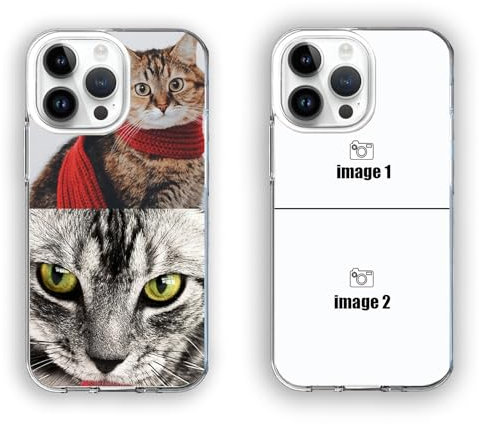 Personalisierte Handyhülle Mit Bild für iPhone, Handyhülle Selber Gestalten, für Apple iPhone Alle Modelle, Transparente Hülle aus Silikon (2 Fotos)
