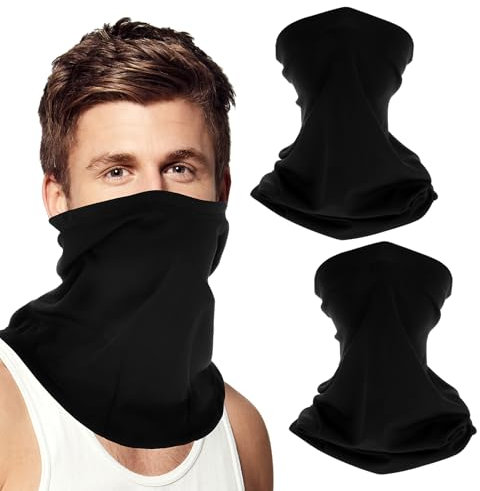 Yuanchu 2 Stück Multifunktionstuch,Elastisch Schlauchschal Sport-Halstuch Neckwarmer UV-Schutz atmungsaktiv sonnen- und winddicht für Männer und Frauen Skifahren Angeln Wandern Radfahren