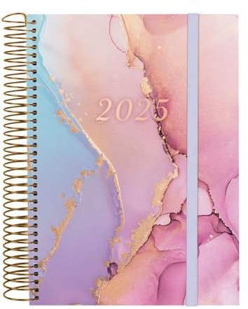 Finocam - Kalender Spirale Design Collection 2025 1 Seite für Tag Januar 2025 - Dezember 2025 (12 Monate) Goldy Italienisch