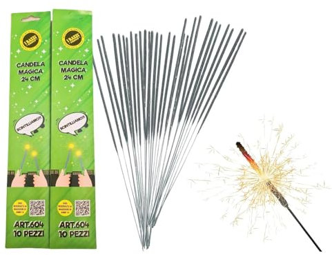 50 pezzi Candele Magiche Scintillanti, Lunghezza 24cm
