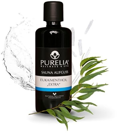 PURELIA Saunaaufguss Euka-Menthol extra 100 ml natürlicher Sauna-Aufguss - Reine ätherische Öle