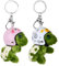 Amexo 2 Pièces Porte-Clés Tortue, Tortue Peluche Porte-Clés Petit Vert Décoratif Tortue de Dessin Animé Porte-Clés Tortue en Peluche pour Personnes Préférées Anniversaire Noël en Nouvel Cadeau
