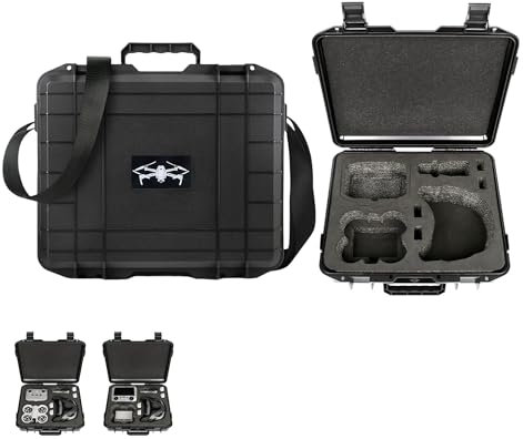 Lokyoyo wasserdichte Hartschalen-Tragetasche für DJI Neo Motion Fly More Combo, kann Neo-Drohne, DJI RC Motion 3, Brille N3, Akku-Ladehub und 8 Batterien usw. aufbewahren., Passend für Rc 2 / Rc-n2,