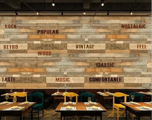 XDOUBAO Papier peint 3D Mural Bois Alphabet Anglais Fond Papier Peint 3D Papier Peint,3D,430x300cm