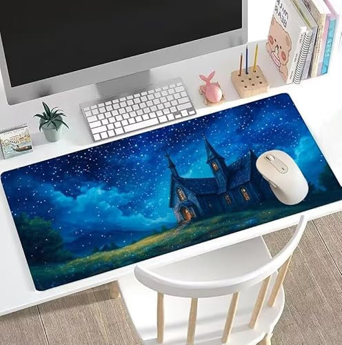 Tapis de Souris Noir Tapis de Souris Gamer XXL 800x400x3mm Gaming Accessoire, Tapis de Souris Maisons Tapis Souris Résistant à l'eau avec Base en Caoutchouc antidérapant, Deco Bureau Travail W5-570