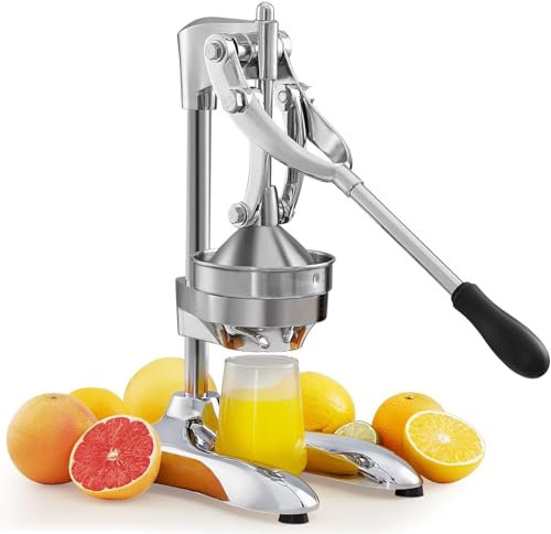 Mavdecll Manual Juice Extractor, Citrus Juicer with Heavy Duty Lever-Arm, Food Grade Stainless Steel, for Squeezing Fruits with Soft Skins, Non-slip Handle