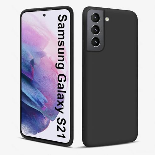 Eiselen Hülle für Samsung Galaxy S21 5G, Schwarz Ultra Dünn Soft Silikon TPU Schutzhülle, Kratzfest, rutschfest & Stoßsicher Handyhülle