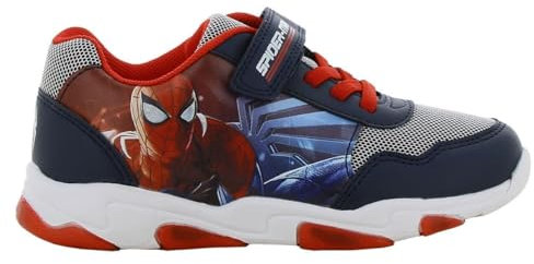 Leomil Spiderman Blinkschuhe Jungen Spiderman Schuhe Kinder 30, Ideal for Schule und Freizeit, Blau