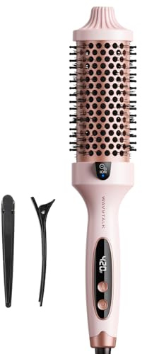 wavytalk Cepillo Térmico Blowout Boost Grande, Cepillo Redondo Calefactado de 4,5 Cm para Alisar Cabello Largo, Tecnología de Iones Negativos de Cerámica de Turmalina Que Reduce El Daño Capilar, Doble