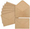 25 Stück Kraftpapier Umschläge, 130 g/m² Briefumschläge Kuvert Briefkuvert Briefhülle für Grußkarten Einladung Geburtstagskarten, Umschläge Vintage Kuvert mit Nassklebung