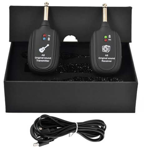Émetteur de guitare sans fil – Système de signal audio, prise jack sans fil, kit sans fil pour guitare | Ensemble émetteur et récepteur numérique pour guitare électrique, basse, performance, studio de
