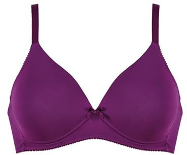 Naturana® Soft-BH ohne Bügel mit Schale [Cup A-D] Optimaler Sitz & maximaler Halt Dank Schnittführung & Breiten Trägern I T-Shirt BH I 75 Beetroot D