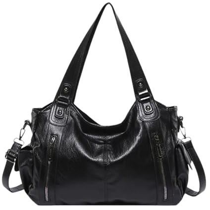 Bagiaope Vintage Uni Tasche Damen | Damen Umhängetasche Groß | Slouchy Tote Bag | PU-Leder Uni Tasche Punk-Stil Umhängetasche Fraus für Reisen