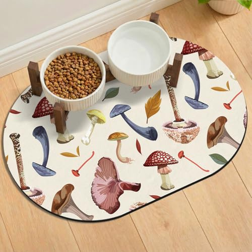METEOROCK rutschfeste Napfunterlage Hund, 61x40,5 cm Saugfähige Napfunterlage für Hunde und Katzen, Große Hundenapf Unterlage für Mehrere Haustiere, Passend für Automatische Futterautomaten