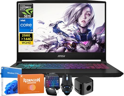 MSI Katana 15HX Gaming Laptop, NVIDIA GeForce RTX 5070 8GB GDDR7, 14th Gen Intel Core i7-14650HX, 15.6 165Hz QHD (2560x1440) Display, 32 GB DDR5 RAM, 2 TB SSD, RGB Backlit KB, Win 11 Pro, Copilot AI
