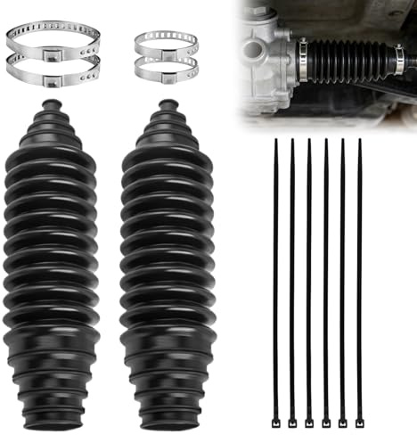 NICEWAT 2PCS Inner Tie Rod Boot Kit with Bellow Cable Ties and Clamps | Silicone Steering Rack Boot, Dustproof Car Tie Rod Boot Car Rack and Pinion Boot Accessories for Cars, SUVs, Trucks