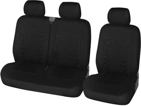Kdbcet Sitzbezug Auto 2+1-Sitzbezüge, Autoabdeckung Für Transporter, Van, Universal, Für Opel Für Movano Für Vivaro(Schwarz)