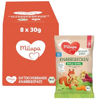 Milupa Entdeckerbande – Knabberecken Buntes Gemüse – 8x30g – Ab 3+ Jahren