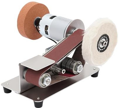 Mini Bandschleifer, Elektro-Rollschleifer, Schleifmaschine, Vorwärts-/Rückwärtsfunktion, Staubschutz, Holz Schleifen, Metall Polieren, Messer Schleifen, Werkstatt & Heimgebrauch, 17.5x11x4cm