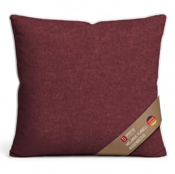 biberna 0840500 Melange-Flanell Kopfkissenbezug Burgunder 1x 80x80 cm