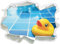 Stil.Zeit Quietsche Ente im Bad, Papier 3D-Wandsticker Format: 62x45 cm Wanddekoration 3D-Wandaufkleber Wandtattoo