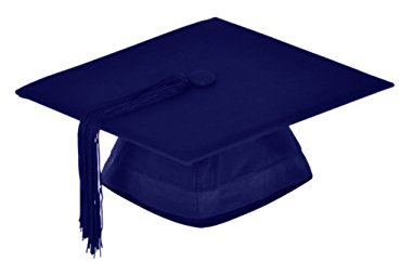 Adult Fitted Mortarboard Trencher Cap - University Bachelor High School Academic Costume - Graduation Hat Accessory Navy Blue For Men and Women (24in.- 25.in. (60cm - 63cm, Hat Size: 7 3/4))