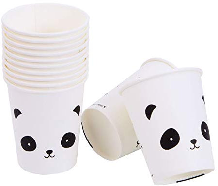 A little lovely Company PTCUPA10-12 Vasos Desechables, diseño Panda