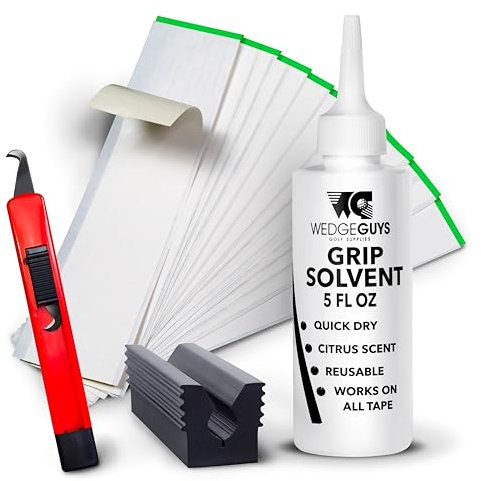 Wedge Guys Golf Grip Kits for Regripping Golf Clubs - Professional Quality - Options Include Hook Blade, 15 or 30 Tape Strips, 5 or 8 oz Solvent, Grip Tape Remover, Bench Vise & Rubber Clamp