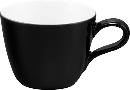 Seltmann Weiden Life Fashion Espressoobertasse 90 ml – Hochwertige Porzellan Tasse für Espresso & Ristretto – Spülmaschinenfest, Mikrowellengeeignet & Ofenfest – Glamorous Black