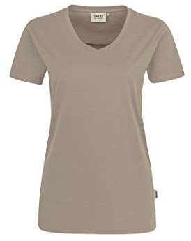 HAKRO Damen-V-Shirt Performance, Khaki, 3XL
