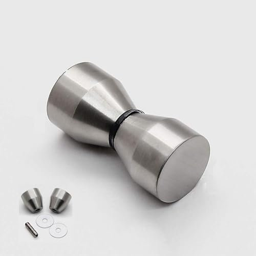 304 Edelstahl Duschtürknopf Duschtürgriff Badezimmer Duschkabine Türgriff Glastür Schrankgriff Dusche Griff Beschläge Türgriff Einzelne/Doppelter Knopf,Silberfinish,Schraube Ø8mm (D)