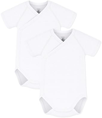Petit Bateau 54220 Body de Manga Corta para Recién Nacido Unisex bebé (Pack de 2)