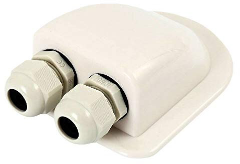 Roof Cable Entry Gland POWERTOOL IP68 Waterproof Double/Twin Cable Gland Box for Cable Diameter 6-12mm, for Motorhomes, Campervans, Caravans, Boats, Solar Panels, CCTV