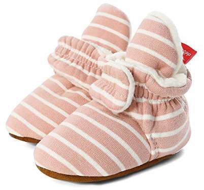 LACOFIA Baby Mädchen rutschfest Weiche Sohle Slipper Stiefel Baby Winter Krabbelschuhe Rosa 12-18 Monate