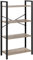 VASAGLE 4-Tier Bookshelf, Bookcase, Shelving Unit, for Office, Study, Living Room, Bedroom, 30 x 66 x 120 cm, Industrial, Heather Greige and Ink Black LLS060B02