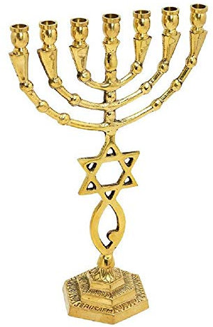 Israelischer Kerzenhalter aus Messianischem Messing und Kupfer, Vintage-Stil, 19 cm