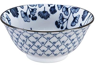 TOKYO design studio Blau/Weiße Schüssel Ahorn – Flora Japonica – 14,8 x 7 cm 500 ml