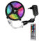 Bande LED intelligente avec changement de couleur 16.4ft / 5M Kit de lumières LED 5050 RVB flexibles avec installation facile à distance pour rétro-éclairage TV Décoration multicolore