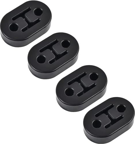 4 Piezas Soporte de Escape de Goma Negra,Escape Del Automóvil Soporte de Tubo,Soporte de Escape de Goma,Escape Soporte Universal, con 4 Orificios de 12mm Soporte de Tubo de Escape Universal