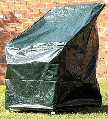 DIVCHI Garden Stacking Chair Cover | Rainproof Windproof Anti-UV | Patio Cover for Stackable Chairs Outdoor Furniture Protector (68 x 61 x 68 x 107cm, Green)