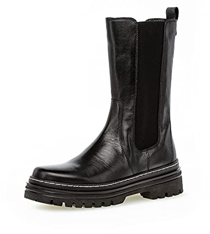 Gabor Damen Chelsea Boots, Frauen Stiefeletten,Wechselfußbett,Best Fitting,Winterstiefeletten,Winterschuhe,Bootee,schwarz (Weiss),38.5 EU / 5.5 UK