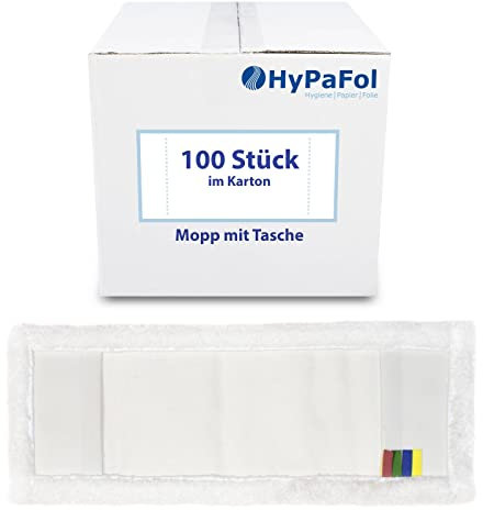 Profi Wischbezug aus Mikrofaser | 50cm Breite | 100er-Pack | für alle Bodenarten und Bodenwischer | Ersatzbezug zur Schmutzaufnahme mittels Wischmopp