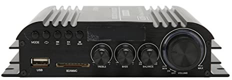 Amplificador Bluetooth 5.0, Estéreo HiFi, Sistema Receptor de Amplificador con Control Remoto, Reproducción Múltiple sin Pérdida de 4.1 Canales, Amplificador de Altavoz de Sonido de Audio(Negro)