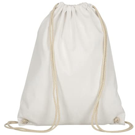 TEXXILLA 10er Pack Turnbeutel - Oeko-TEX 100 Zertifiziert | mit robusten Zugbändern | 38x46cm | Jutebeutel | Einkaufstasche | unbedruckt, Farbe:weiß, Größe:10 Stück